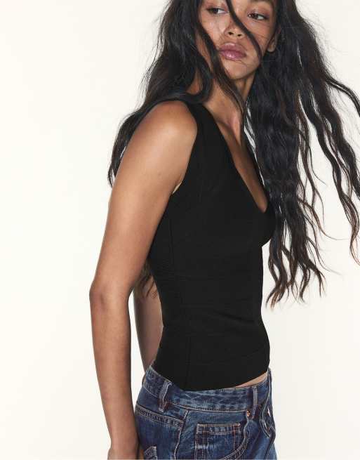 Stradivarius top bandage nero, 4 di 7