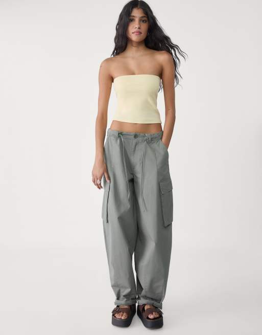 Stradivarius - Top bandeau - Jaune pastel, 4 de 4