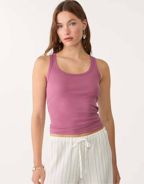 Stradivarius - Top basique à bretelles - Mauve - view 1