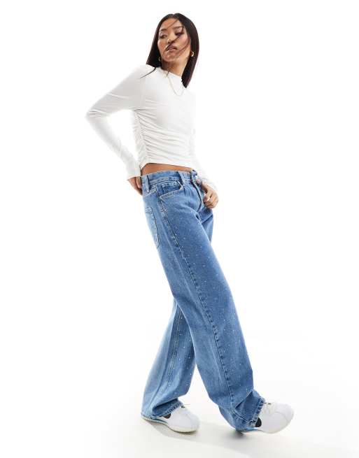 Stradivarius - Top bianco con arricciatura laterale