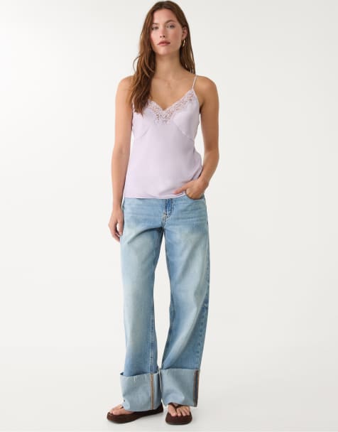 Stradivarius - Top en dentelle - Mauve - view 1