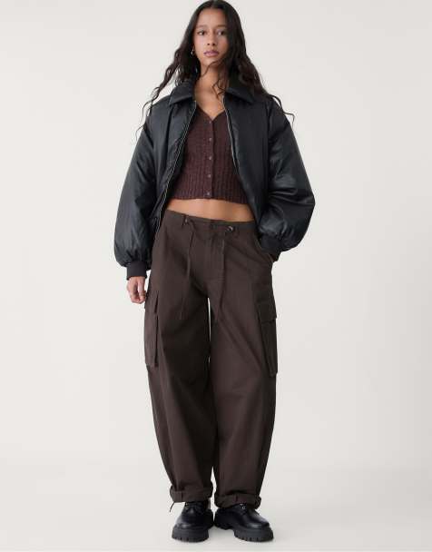 Stradivarius - Top en maille avec encoche - Marron - view 1