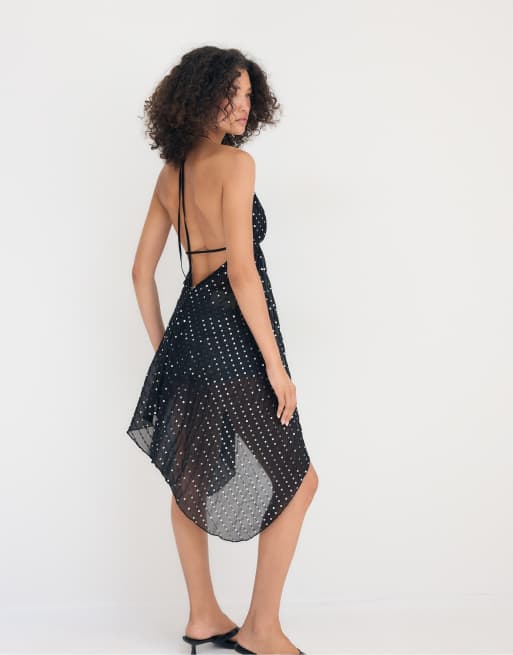 Stradivarius - Top fluide à sequins - Noir, 3 de 4
