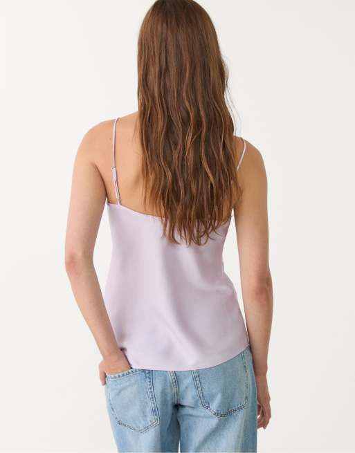 Stradivarius – Top in Malve mit Spitzenrand, 3 von 4