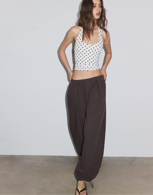 Stradivarius - Top met racerhals en stippen in wit, 3 van 4