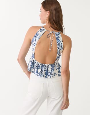 Stradivarius - Top oversize - Bleu roi-Bleu marine