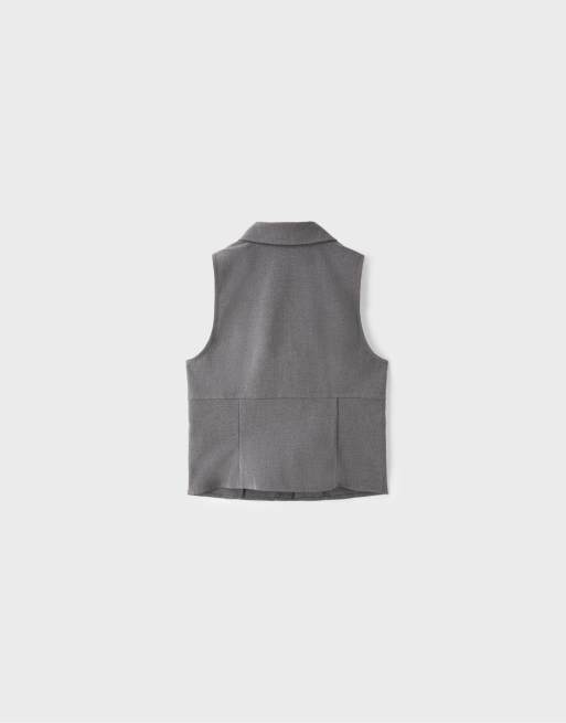Stradivarius top sans manches à pression gris foncé, 7 de 7
