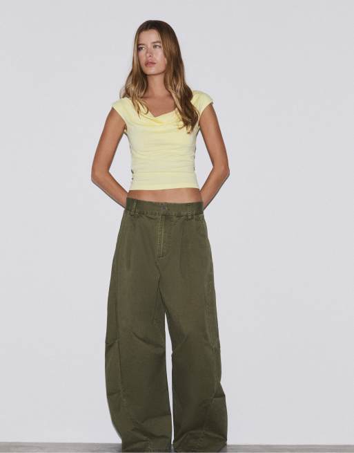 Stradivarius - Top senza maniche multiposizione giallo pastello