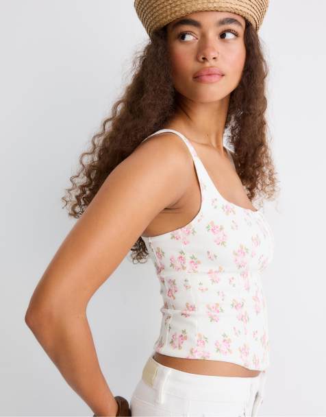 Stradivarius - Top style corset à bretelles - Rose pâle - view 1