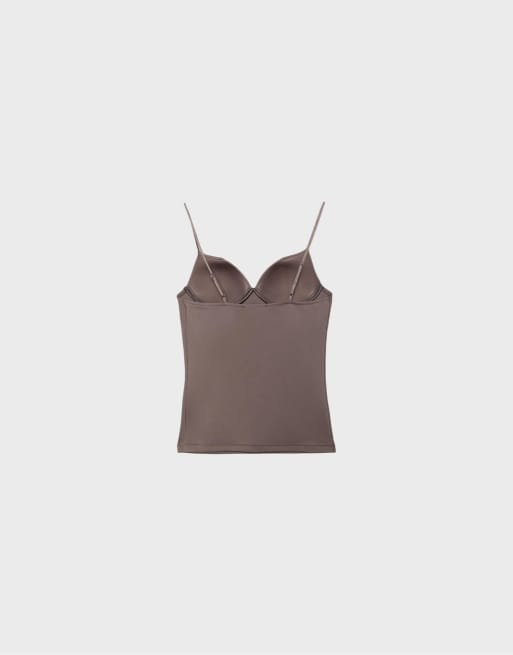 Stradivarius - Top style corset - Marron, 7 de 7