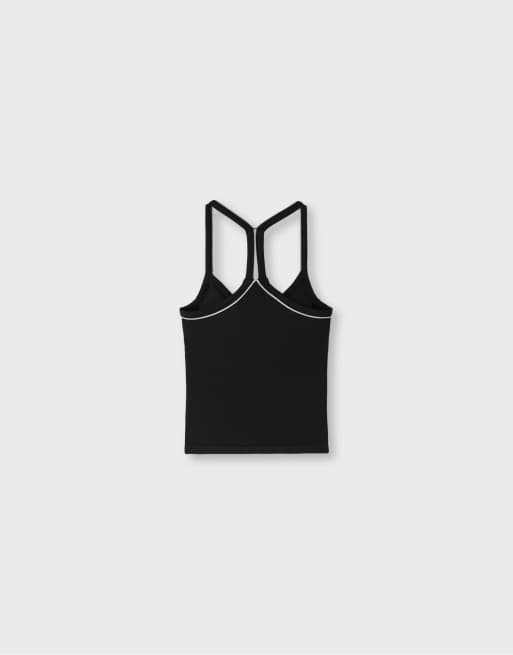 Stradivarius Trägertop mit kontrastierenden Cups in Schwarz, 6 von 6
