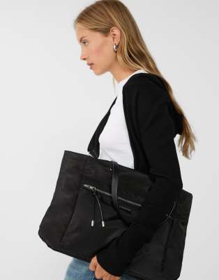 Stradivarius - Tragetasche in Schwarz