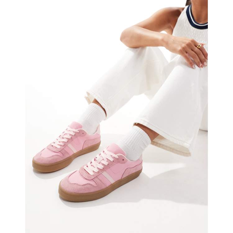 Stradivarius trainer with gum sole in pink ASOS
