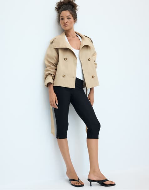 Stradivarius - Trench accollato beige con cintura - view 1