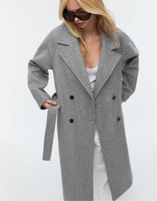 Stradivarius Trench-coat doux au toucher Gris chiné ASOS