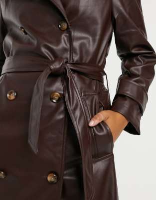 trench simili cuir stradivarius
