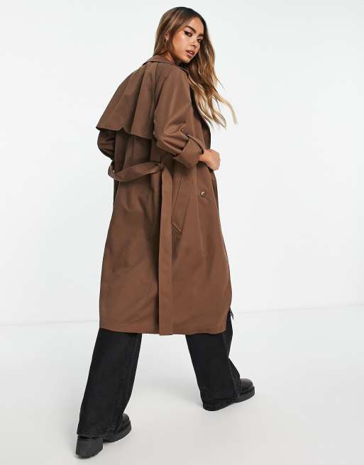 Stradivarius trench coat in brown