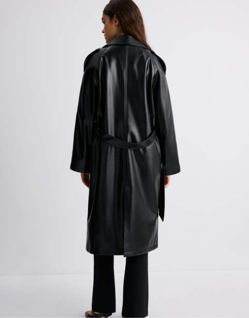 Stradivarius trench-coat long noir, 3 de 7