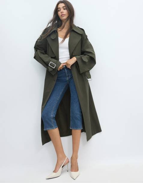 Stradivarius trench-coat oversize kaki - view 1