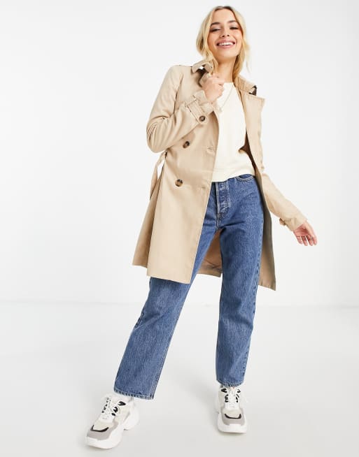 Stradivarius - Trench corto color cammello 