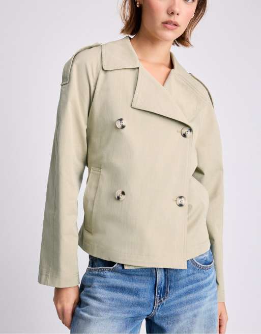 Stradivarius trench corto con cintura in pietra, 2 di 7