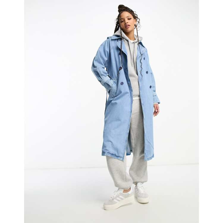 Trench Stradivarius Cappotto Quadri Stradivarius Trench In Denim