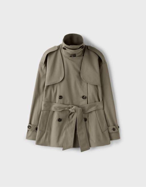 Stradivarius trench medio lungo beige, 6 di 7