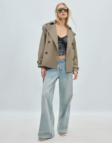 Stradivarius trenchcoat i beige, medellång - view 1