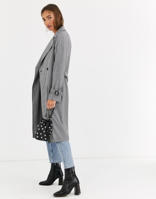 Stradivarius - Trenchcoat met pied-de-poule
