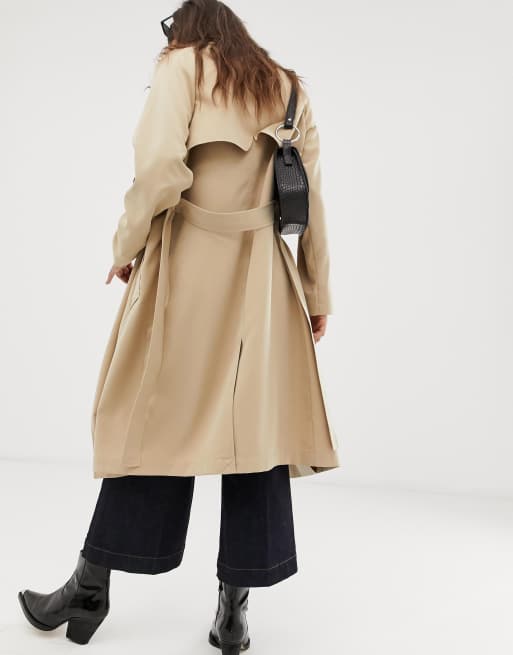 Stradivarius - Trenchcoat met tortoise knopen in beige, 2 van 4