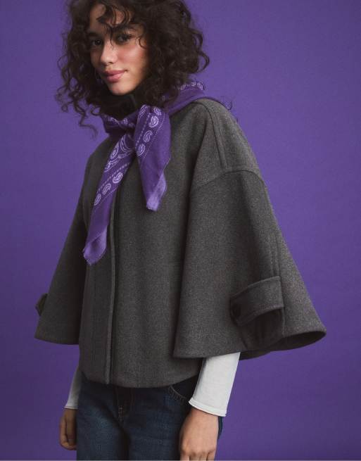 Stradivarius tørklæde med cashmere-effekt i lilla, 3 af 4