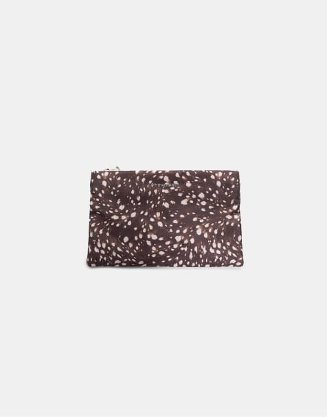 Stradivarius - Trousse de toilette en tissu imprimé à zip - Marron - view 1
