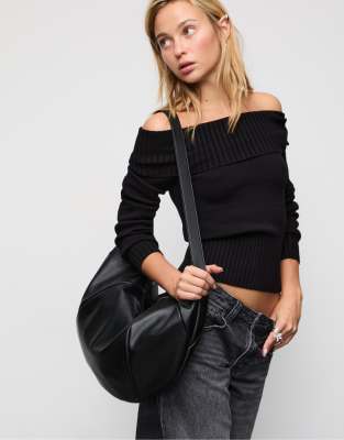 Stradivarius - Umhängetasche aus Kunstleder in Schwarz