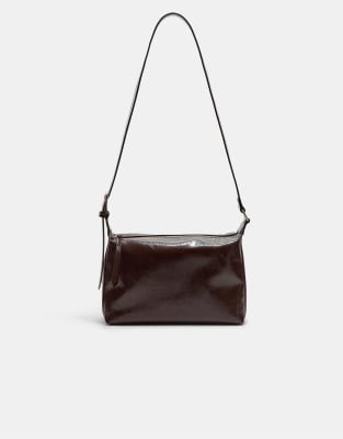 Stradivarius - Umhängetasche in Braun mit Schnalle-Brown