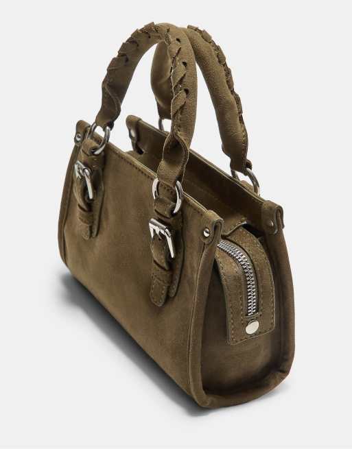 Stradivarius – Umhängetasche in Khaki mit geflochtenen Henkeln, 3 von 3