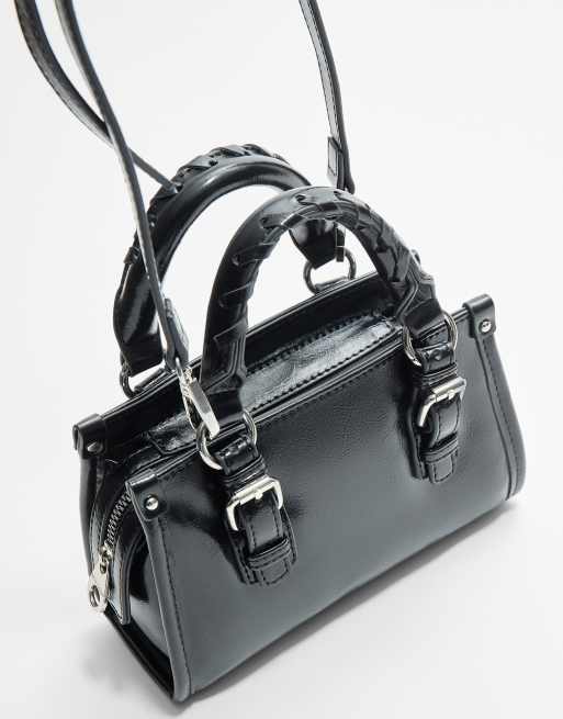 Stradivarius – Umhängetasche in Schwarz mit geflochtenen Henkeln, 2 von 4