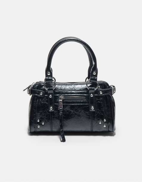 Stradivarius Umhängetasche mit Nieten und Tasche in Schwarz - view 1