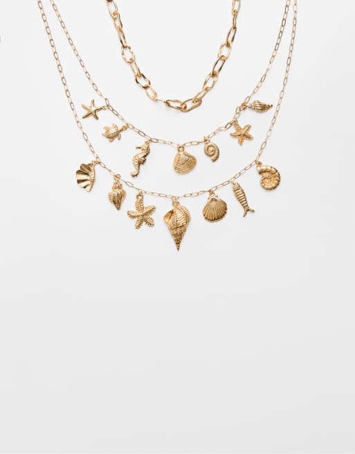 Stradivarius - Under The Sea - Confezione da 2 collane color oro