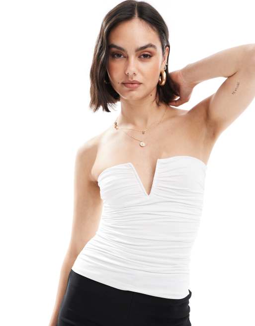 Top bandeau blanco stradivarius sale