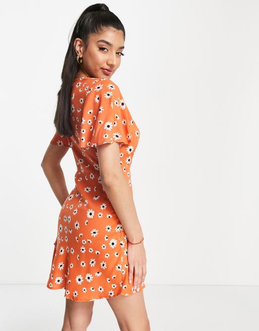 Orange tea outlet dress