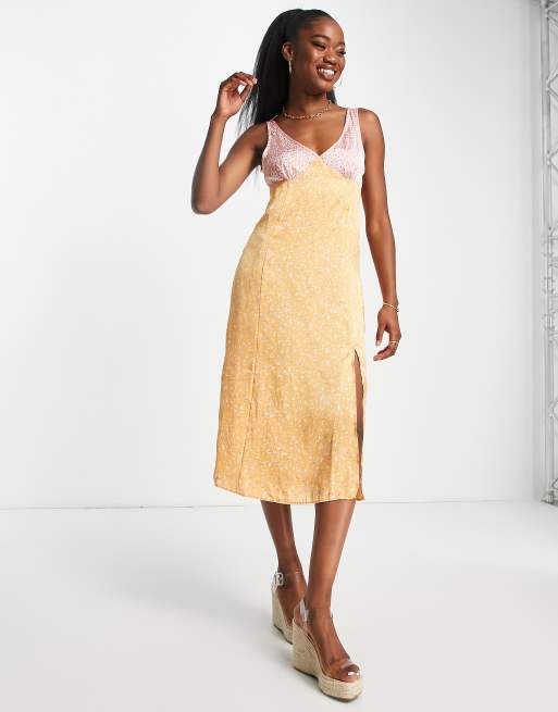 Stradivarius yellow dress fashion