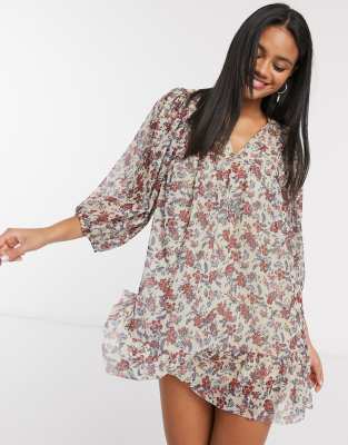 cute floral dresses with sleeves