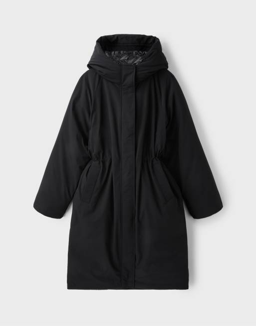 Stradivarius vadderad parkas i svart, 6 av 7