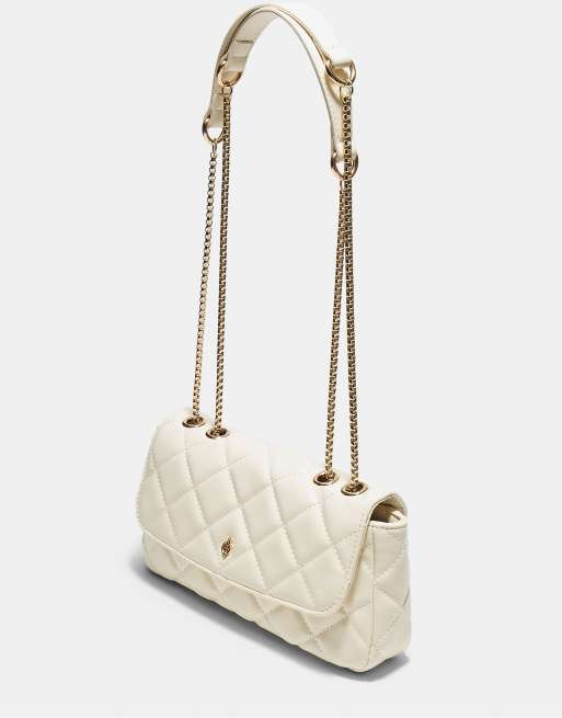 Stradivarius vatteret crossbody-taske med kæde i ecru, 2 af 4