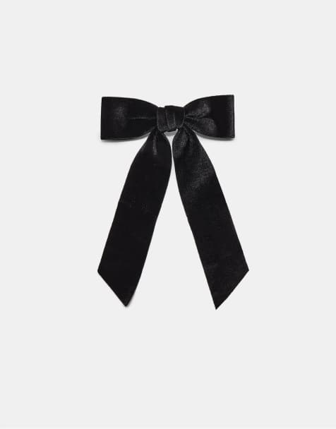 Stradivarius Velvet bow in black - view 1