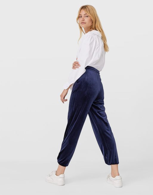 Navy 2025 velvet joggers