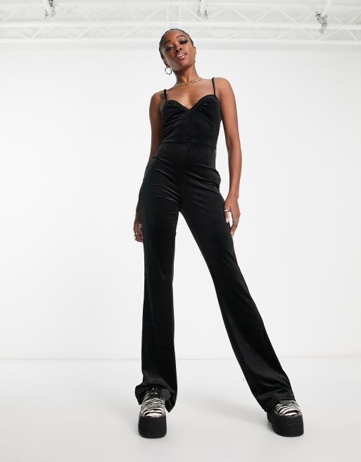 Black velvet hot sale jumpsuit zara