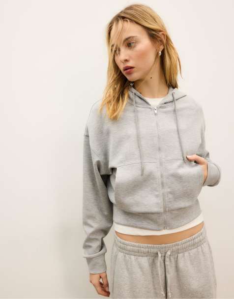 Stradivarius - Veste à capuche douce - Gris chiné - view 1