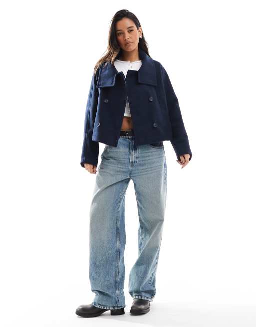 Blouson aviateur Dames Veste T EU 36 bleu azur style