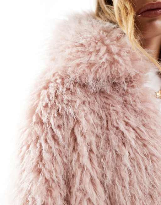 Stradivarius - Veste en fausse fourrure - Rose pâle, 2 de 4